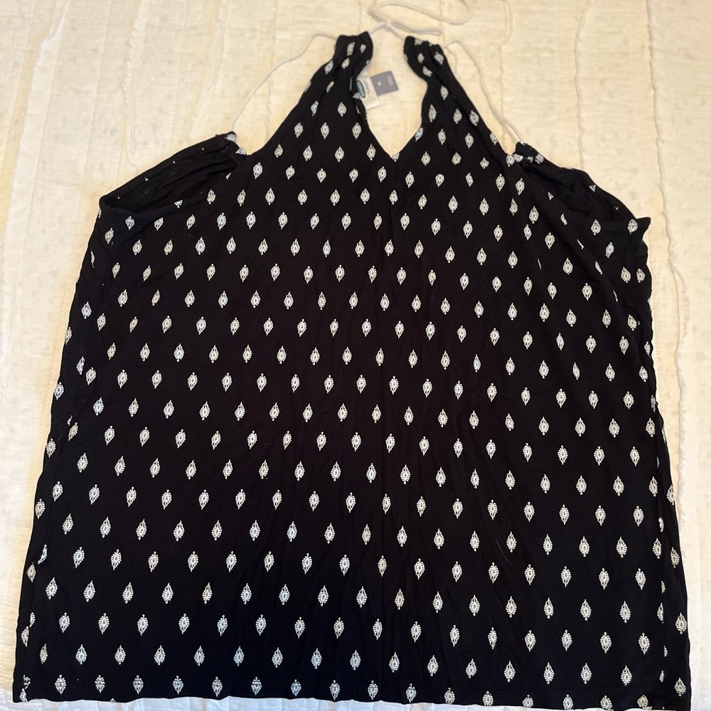 Old Navy Black and White Patterned Tank Top